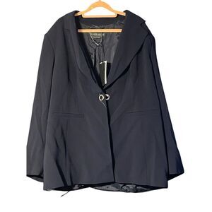 Marina Rinaldi Women's Black Blazer Jacket Size 22 Business Elegant